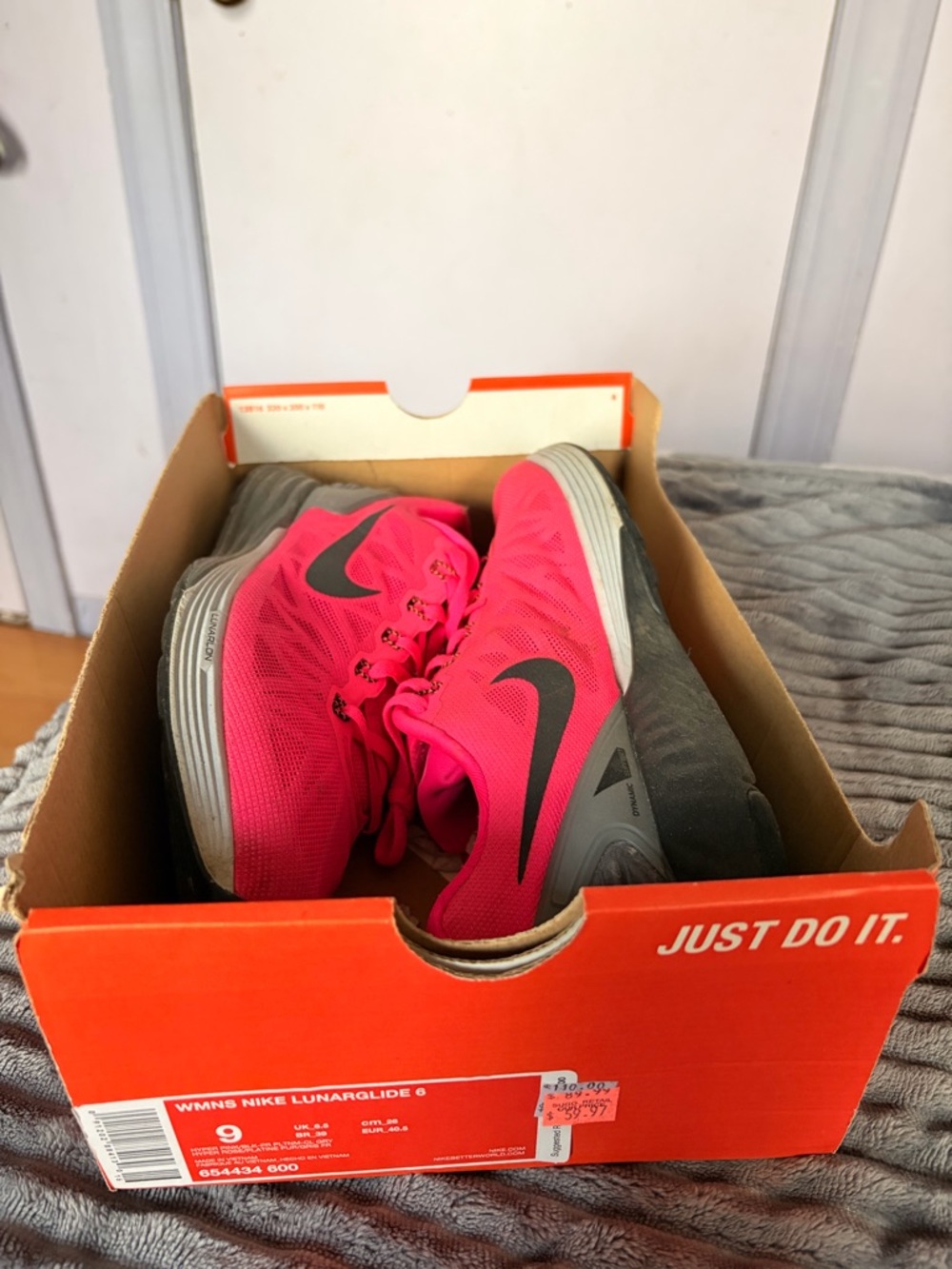 Nike Hot Pink and Gray Women's Running Shoes